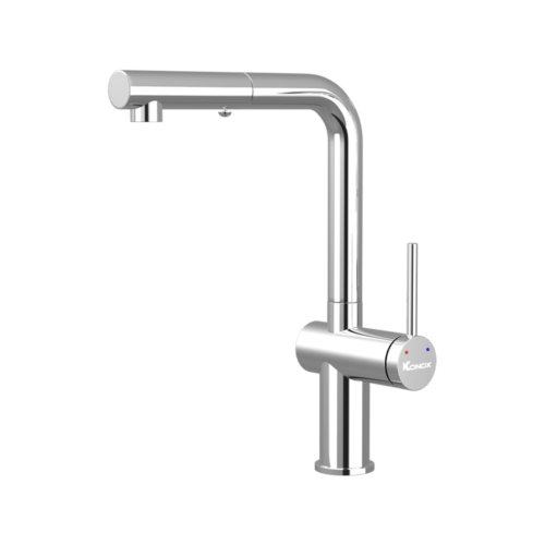 Vòi rửa chén dây rút Konox Stream Chrome
